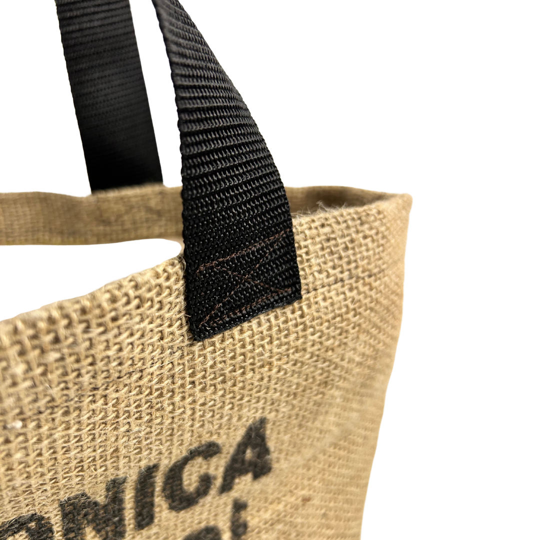 Handmade Upcycled Coffee Sack Tote – Eco-Friendly Market Bag