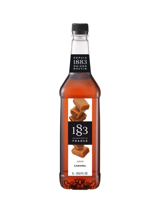 1883 Maison Routin Caramel Syrup 1L glass bottle for coffee and caramel lattes