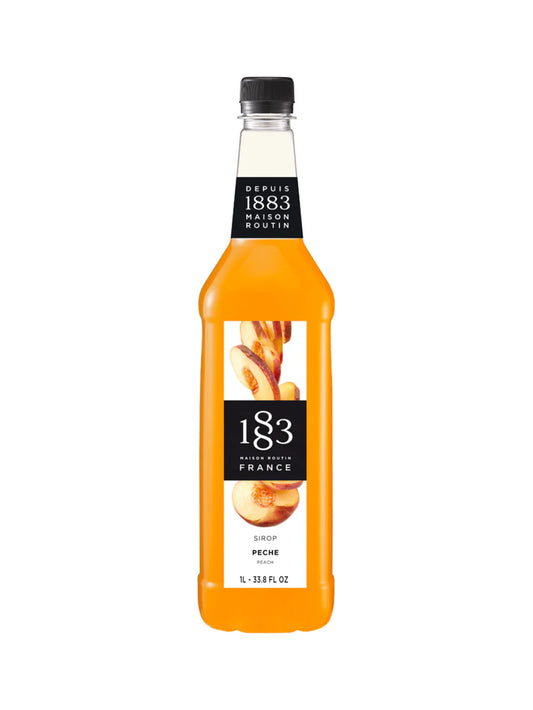 1883 Maison Routin Peach Syrup 1L bottle for iced teas