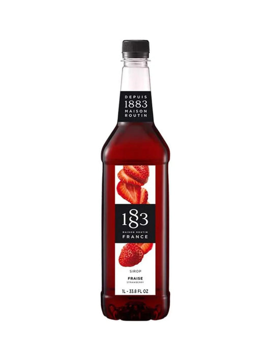 1883 Maison Routin Strawberry Syrup 1L bottle for café drinks