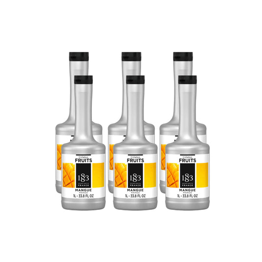 1883 Mango Puree 6-bottle case containing six 1L fruit puree bottles