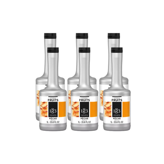 1883 Peach Purée case with six one litre bottles of 1883 fruit preparation