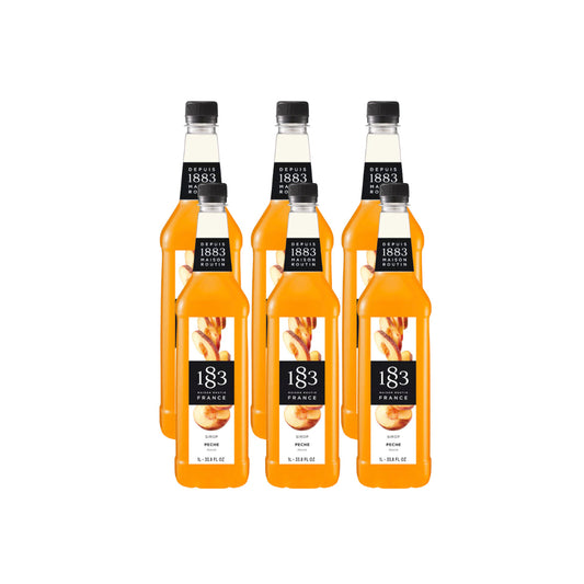 1883 Maison Routin Peach Syrup six bottle case 6 x 1L