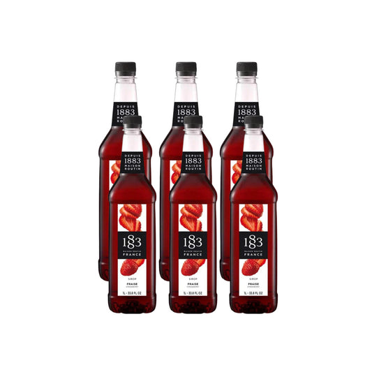 1883 Maison Routin Strawberry Syrup case of 6 one litre bottles