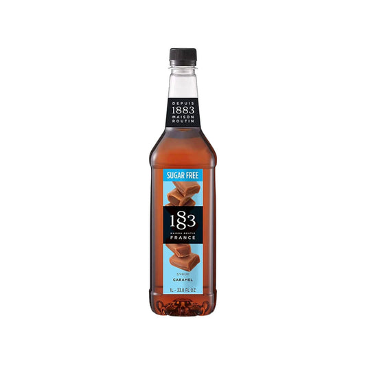 1883 Sugar Free Caramel Syrup 1L bottle for sugar-free caramel lattes