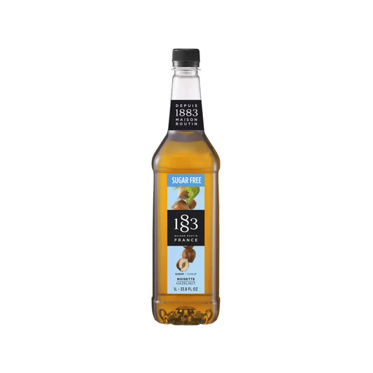 1883 Sugar Free Hazelnut Syrup 1L bottle for coffee and cappuccino
