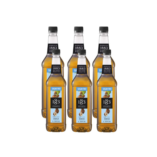 1883 Maison Routin Sugar Free Hazelnut Syrup case of 6 one litre bottles
