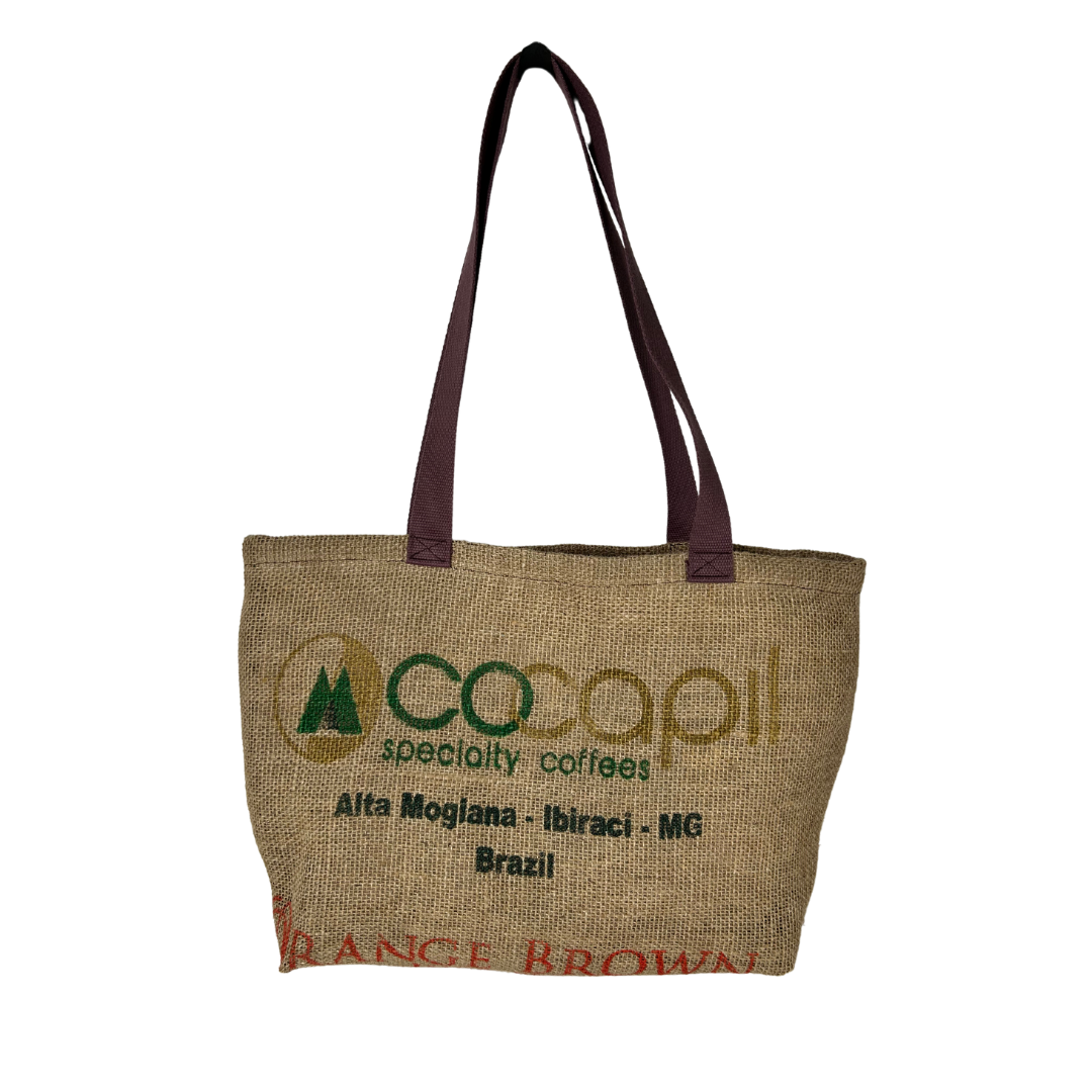 Handmade Upcycled Coffee Sack Tote – Eco-Friendly Market Bag