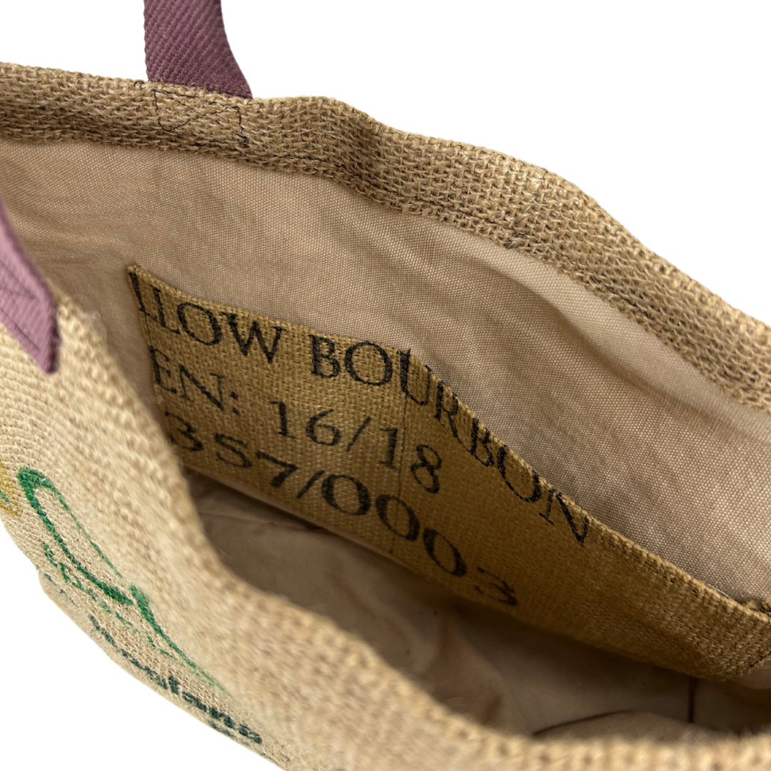 Handmade Upcycled Coffee Sack Tote – Eco-Friendly Market Bag