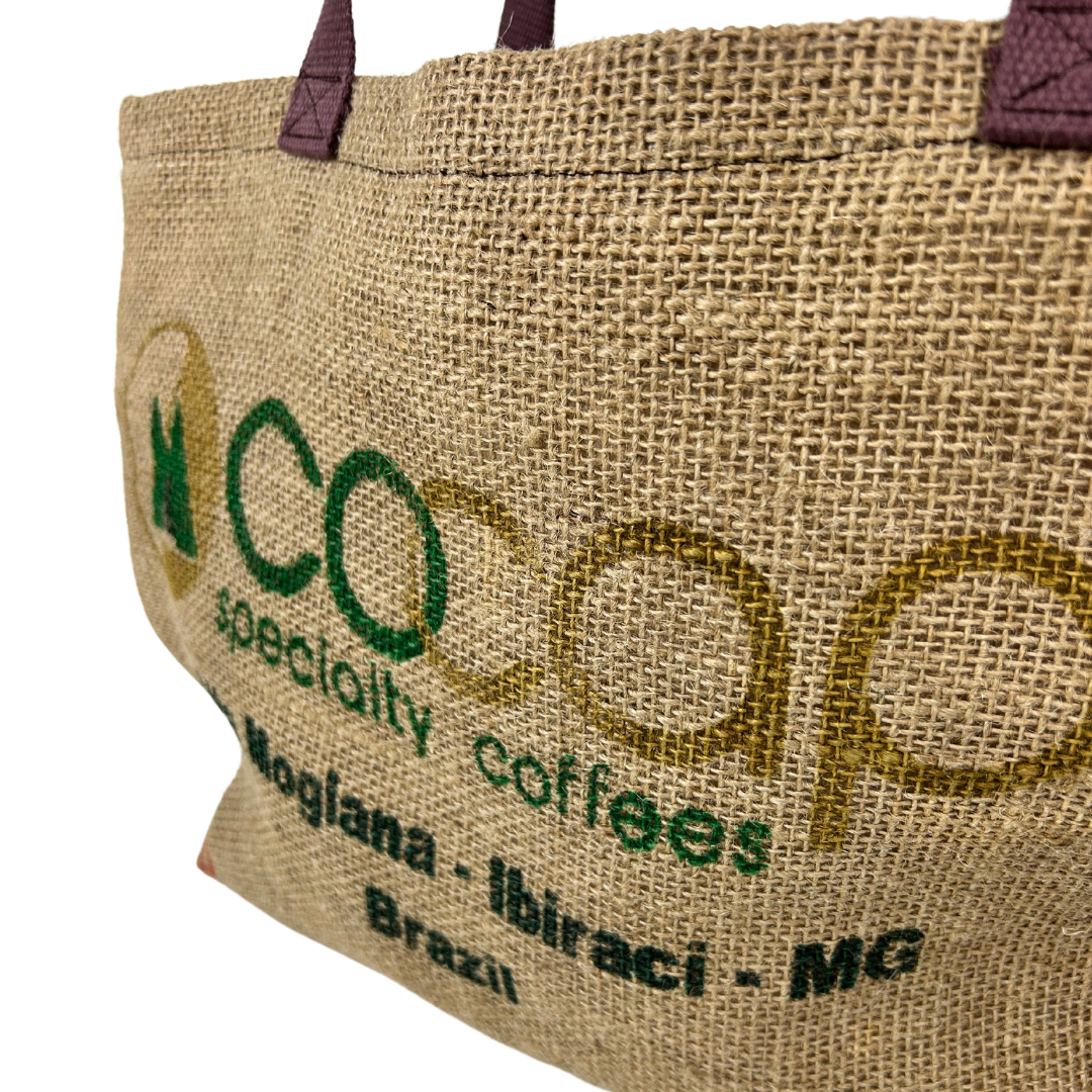 Handmade Upcycled Coffee Sack Tote – Eco-Friendly Market Bag