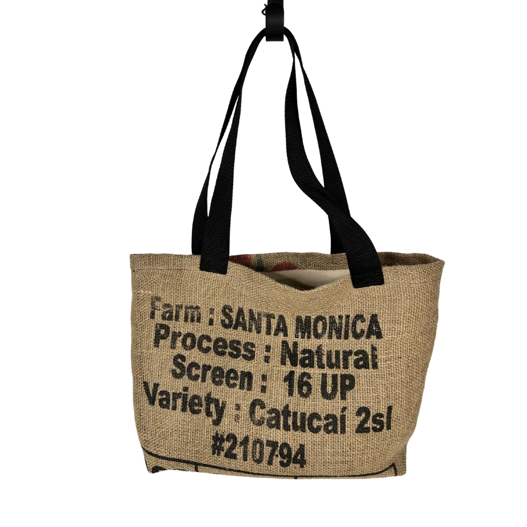 Handmade Upcycled Coffee Sack Tote – Eco-Friendly Market Bag