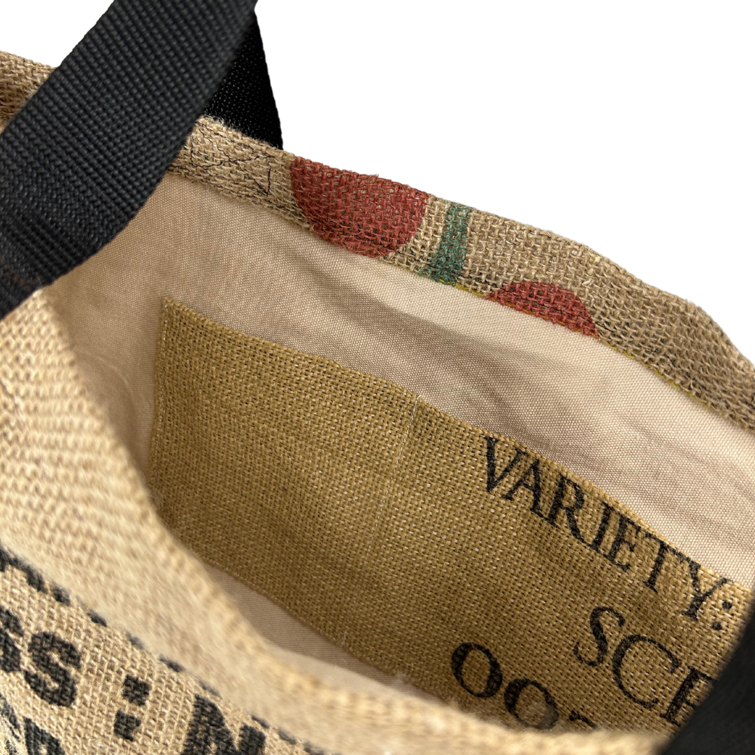 Handmade Upcycled Coffee Sack Tote – Eco-Friendly Market Bag