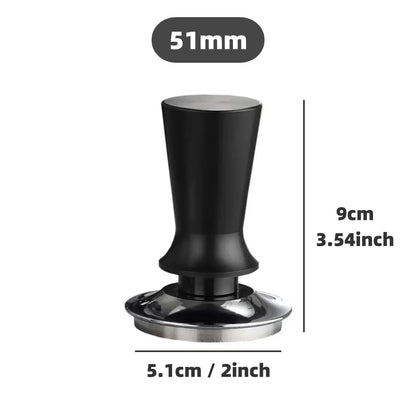 Espresso Tamper 51mm, 53mm, 58mm – Spring Loaded Stainless Steel Flat Base Barista Tool