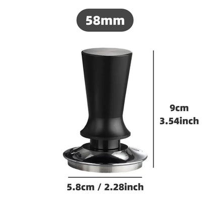 Espresso Tamper 51mm, 53mm, 58mm – Spring Loaded Stainless Steel Flat Base Barista Tool