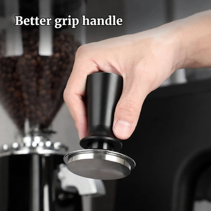 Espresso Tamper 51mm, 53mm, 58mm – Spring Loaded Stainless Steel Flat Base Barista Tool