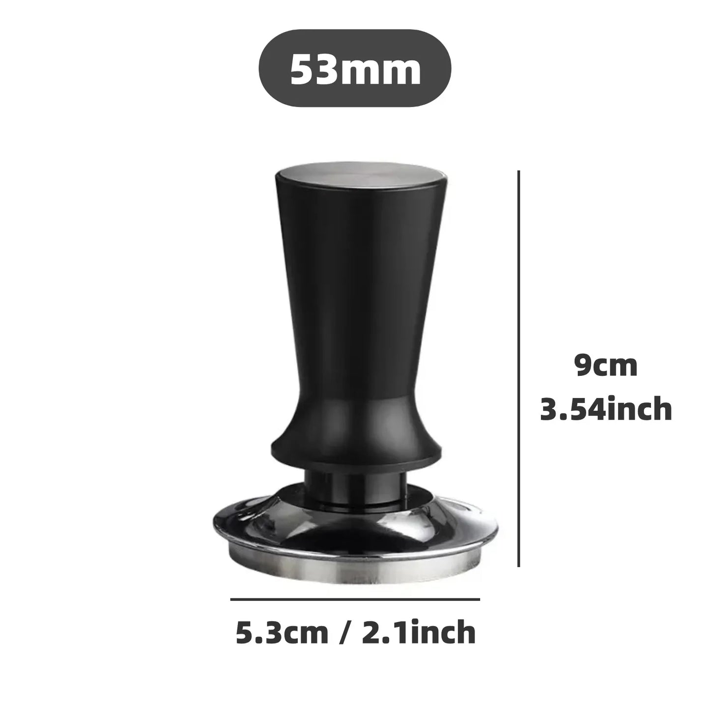 Espresso Tamper 51mm, 53mm, 58mm – Spring Loaded Stainless Steel Flat Base Barista Tool