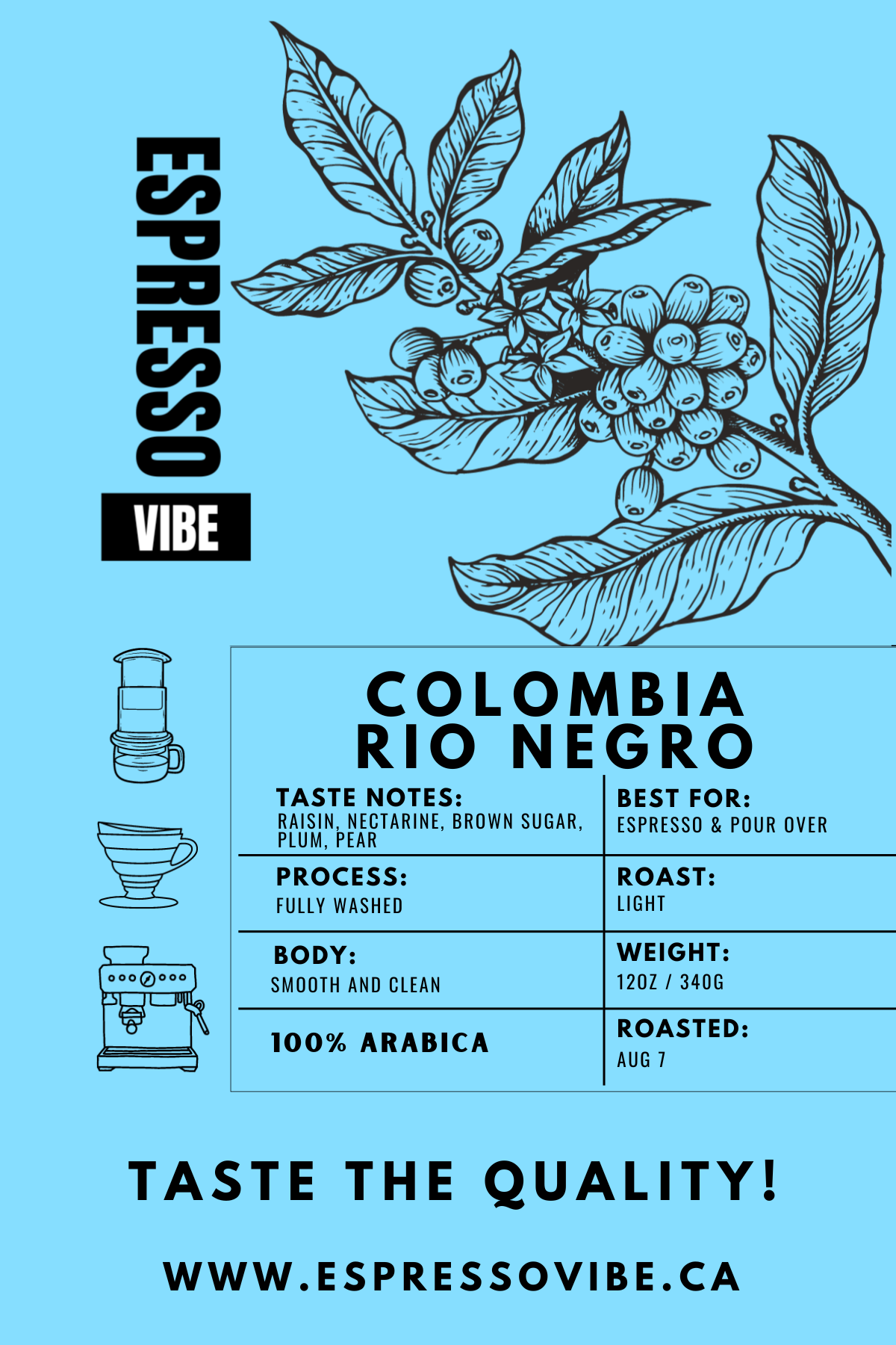 Colombia Rio Negro – Light Roast  |100% Arabica, Freshly Roasted