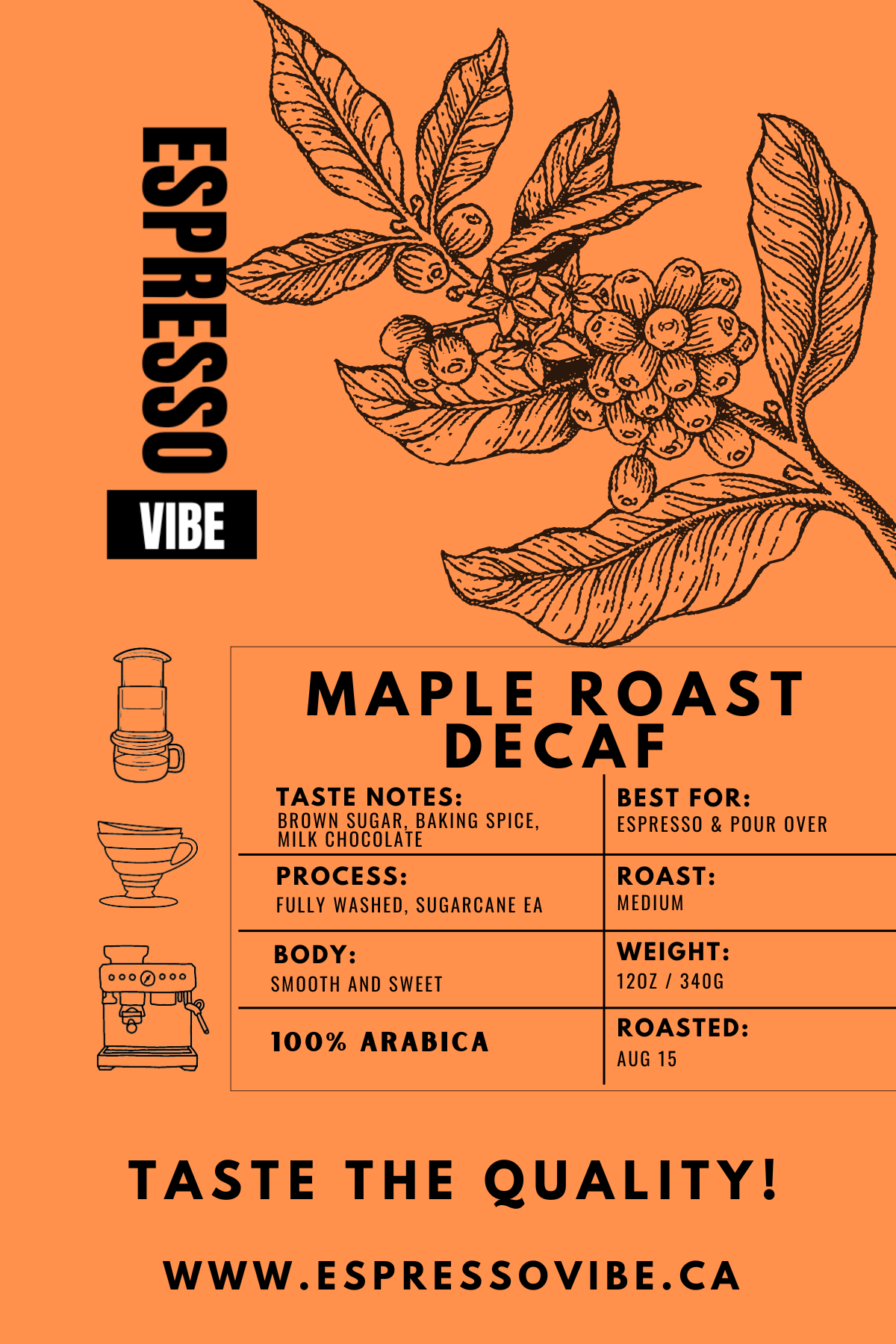 Maple Roast Decaf Coffee Beans - Medium Roast | 100% Arabica, Freshly Roasted