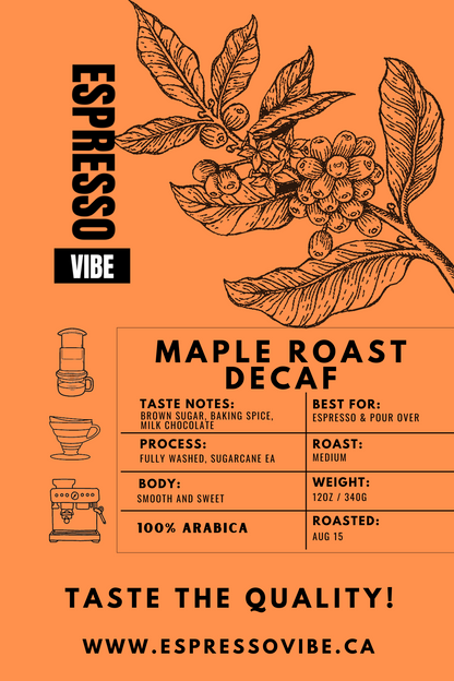 Maple Roast Decaf Coffee Beans - Medium Roast | 100% Arabica, Freshly Roasted