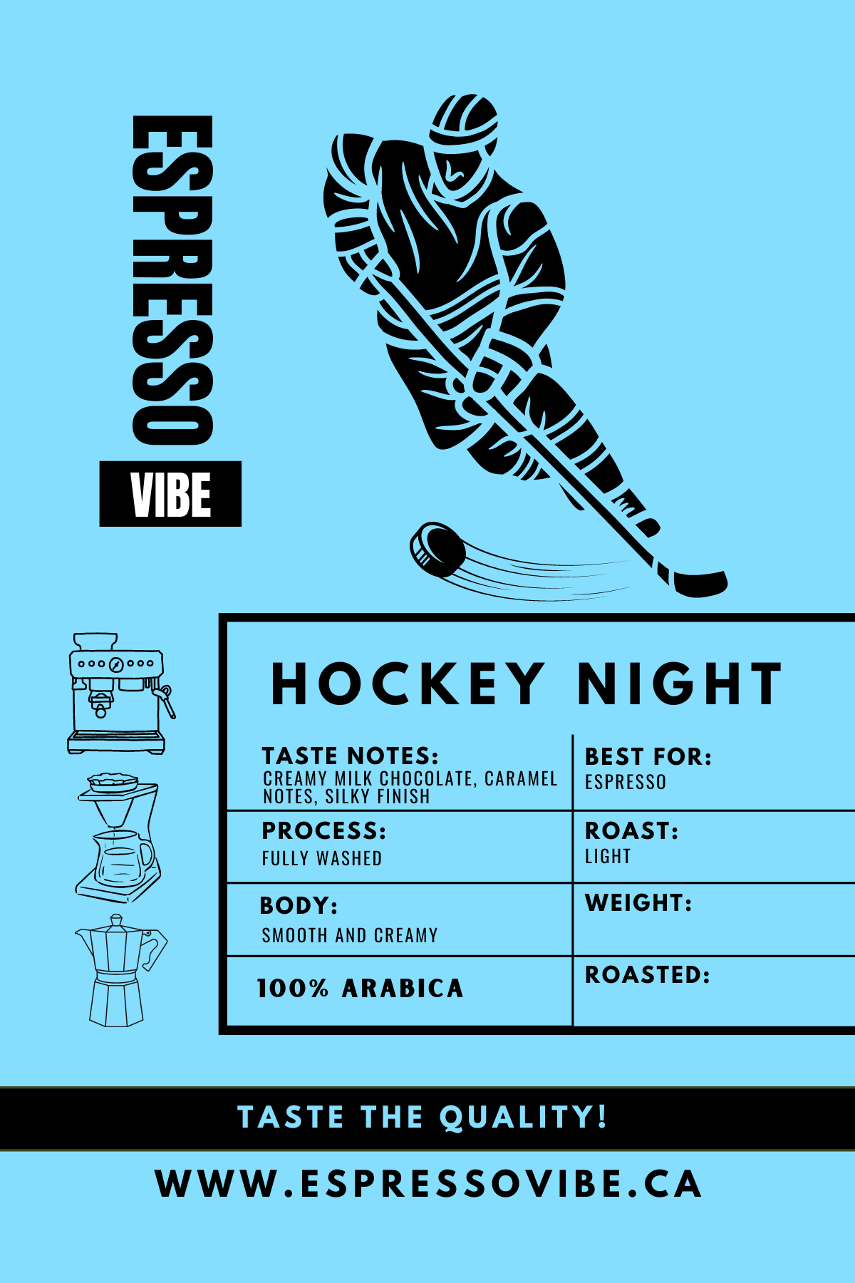 Hockey Night espresso Coffee Beans Light Roast | 100% Arabica Freshly Roasted