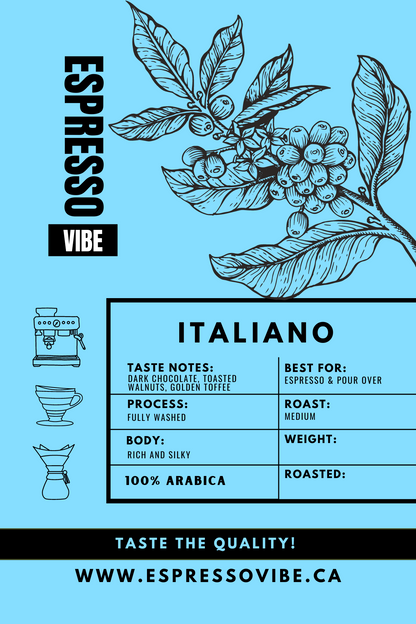 Italiano Coffee Beans - Medium Roast | 100% Arabica, Freshly Roasted