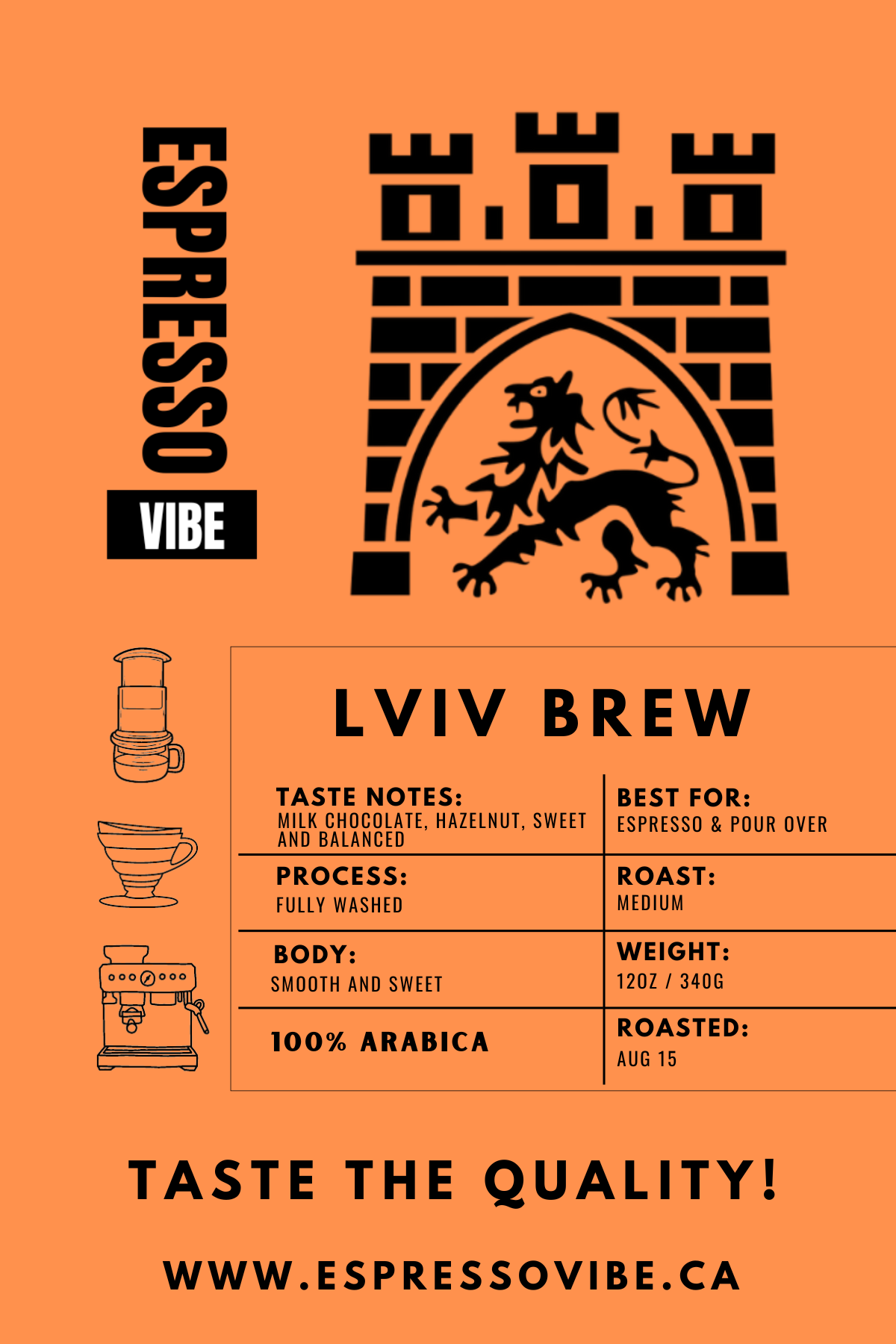 Lviv Brew Coffee Beans - Medium Roast |100% Arabica, Freshly Roasted