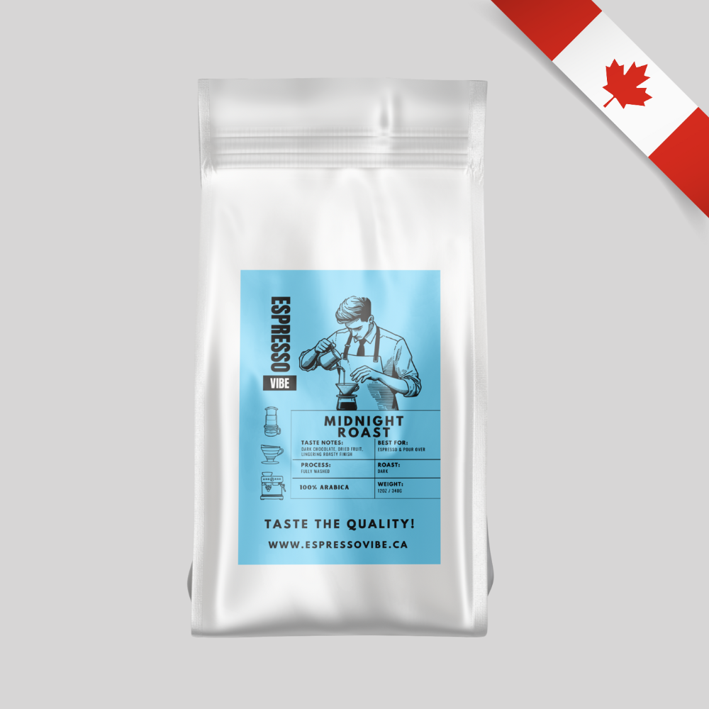 Midnight – Dark Roast Espresso Coffee Beans (Bold, Rich & Smooth) – 12oz / 2lb